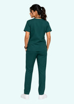 Apex V-Neck Scrub Set — Women · Emerald Green