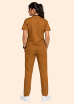 Apex V-Neck Scrub Set — Women · Honey Amber