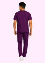 Apex V-Neck Scrub Set — Men ·  Plum Purple