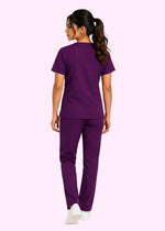 Apex V-Neck Scrub Set — Women · Plum Purple