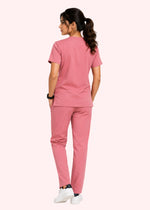 Apex V-Neck Scrub Set — Women · Dusty Pink