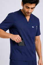 TMX Apex V-Neck Scrub Set — Men · Midnight Blue