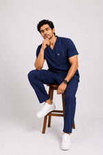 TMX Apex V-Neck Scrub Set — Men · Midnight Blue