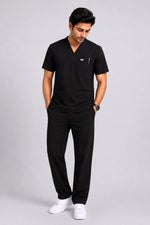 TMX Apex V-Neck Scrub Set — Men · Charcoal Black