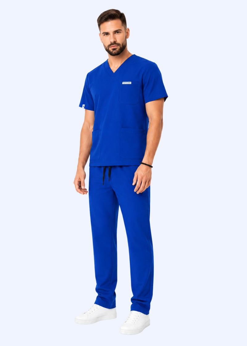 TMX EcoCure V-Neck Scrub Set — Men · Botanical Blue