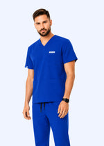 EcoCure V-Neck Scrub Set — Men · Royal Blue