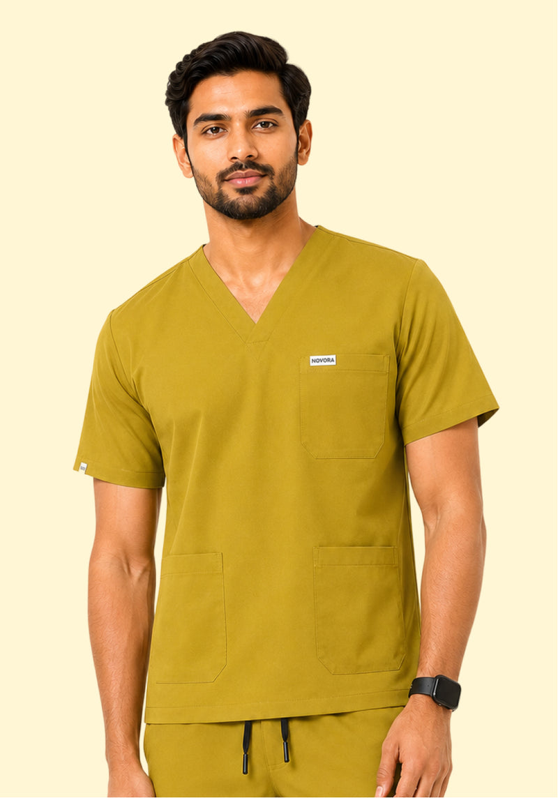TMX Essential V-Neck Scrub Set — Men · Olive Green