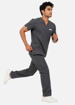 ProFlex V-Neck Scrub Set— Men ·  Charcoal Grey