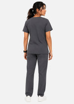 ProFlex V-Neck Scrub Set — Women · Charcoal Grey