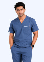 Apex V-Neck Scrub Set — Men · Wave Blue