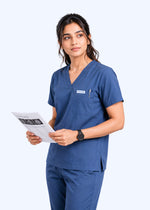 Apex V-Neck Scrub Set — Women · Wave Blue