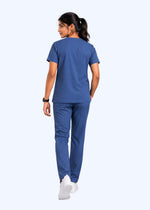 Apex V-Neck Scrub Set — Women · Wave Blue