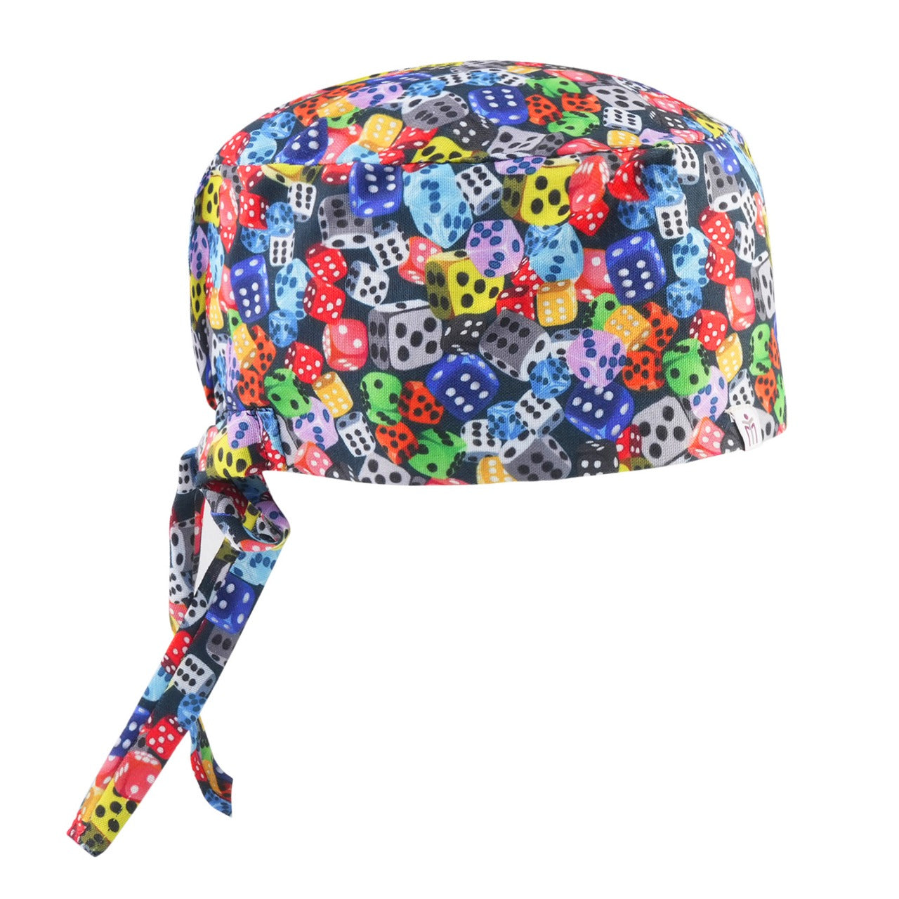 COLORED DICES REVERSABLE SCRUB CAP - UNISEX