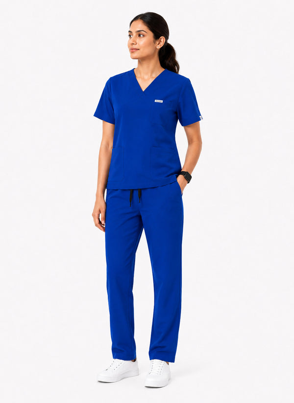 TMX Apex V-Neck Scrub Set — Women · Charcoal Black