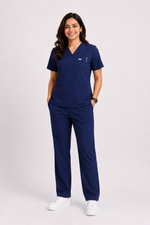 TMX Apex V-Neck Scrub Set — Women · Midnight Blue