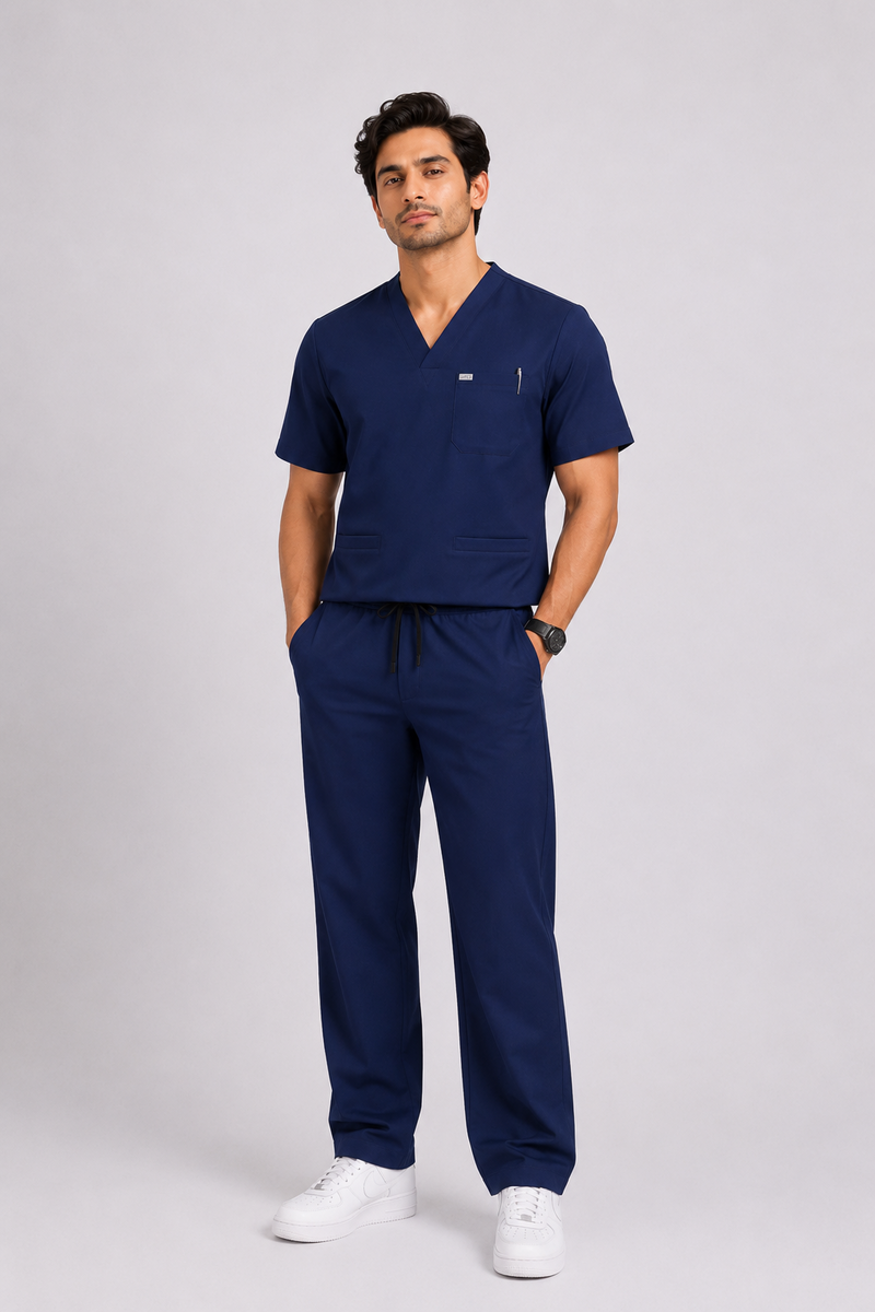 TMX Apex V-Neck Scrub Set — Men · Midnight Blue